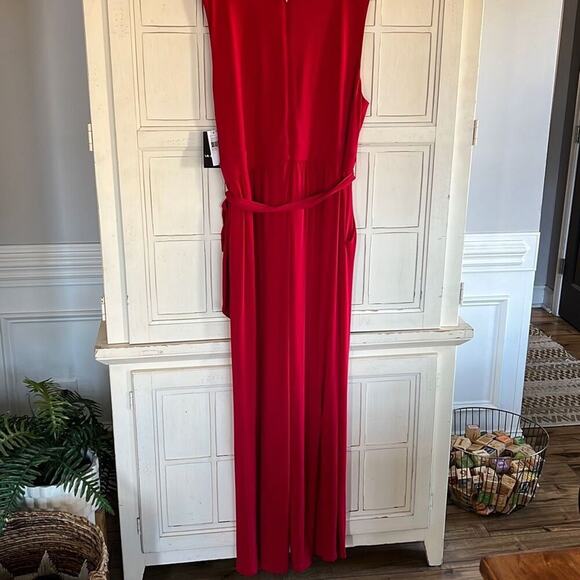 NWT I.N. Studio size 3X red dressy jumpsuit - Picture 5 of 5